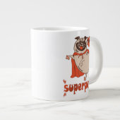 Essen ist mein überragender Rotkleid Mops Comic St Jumbo-Tasse (Vorderseite Rechts)