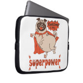 Essen ist mein überragender Rotkleid Mops Comic St Laptopschutzhülle (Vorne Rechts)