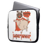 Essen ist mein überragender Rotkleid Mops Comic St Laptopschutzhülle (Vorderseite Links)