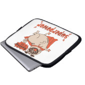 Essen ist mein überragender Rotkleid Mops Comic St Laptopschutzhülle (Vorne Knopf)