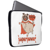 Essen ist mein überragender Rotkleid Mops Comic St Laptopschutzhülle (Vorne Rechts)