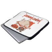 Essen ist mein überragender Rotkleid Mops Comic St Laptopschutzhülle (Vorne Knopf)
