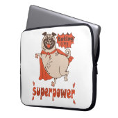 Essen ist mein überragender Rotkleid Mops Comic St Laptopschutzhülle (Vorderseite Links)