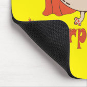 Essen ist mein überragender Rotkleid Mops Comic St Mousepad (Ecke)