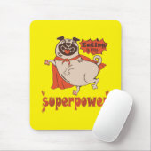 Essen ist mein überragender Rotkleid Mops Comic St Mousepad (Mit Mouse)