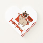 Essen ist mein überragender Rotkleid Mops Comic St Notizblock (Rückseite)