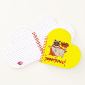 Essen ist mein überragender Rotkleid Mops Comic St Notizblock (Innenseite)