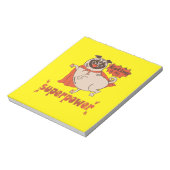 Essen ist mein überragender Rotkleid Mops Comic St Notizblock (Rotiert)