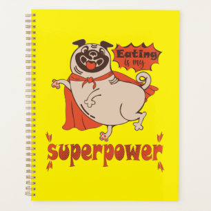Essen ist mein überragender Rotkleid Mops Comic St Planer