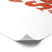 Essen ist mein überragender Rotkleid Mops Comic St Poster (Ecke)