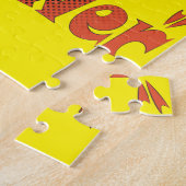 Essen ist mein überragender Rotkleid Mops Comic St Puzzle (Seite)