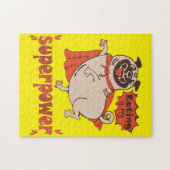 Essen ist mein überragender Rotkleid Mops Comic St Puzzle (Horizontal)