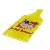 Essen ist mein überragender Rotkleid Mops Comic St Schneidebrett (Ecke)
