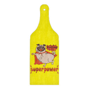 Essen ist mein überragender Rotkleid Mops Comic St Schneidebrett