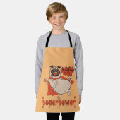 Essen ist mein überragender Rotkleid Mops Comic St Schürze (Getragen)