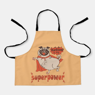 Essen ist mein überragender Rotkleid Mops Comic St Schürze