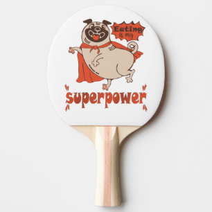 Essen ist mein überragender Rotkleid Mops Comic St Tischtennis Schläger