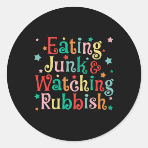 Essen Junk Weihnachtsessen und Schmutz-Weihnachten Runder Aufkleber