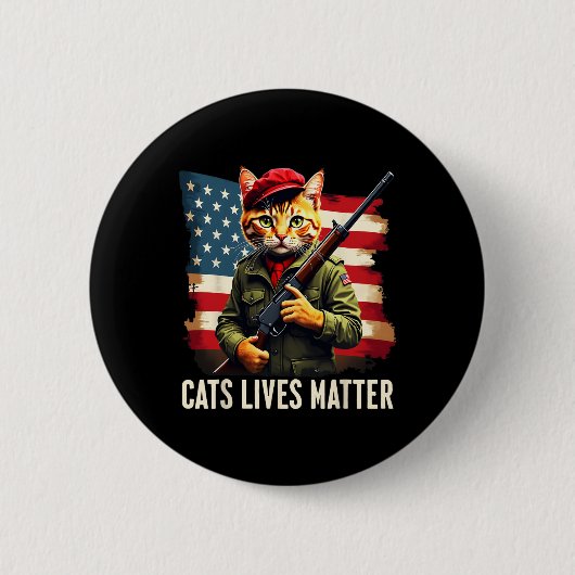 Essen Katzen Leben Problem Funny Donald Trump 2024 Button (Vorderseite)