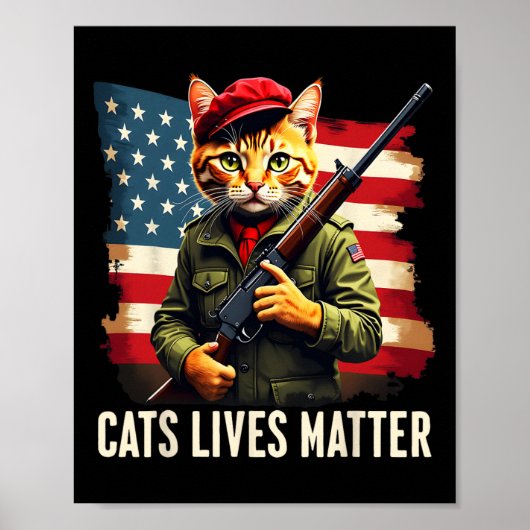 Essen Katzen Leben Problem Funny Donald Trump 2024 Poster (Vorne)