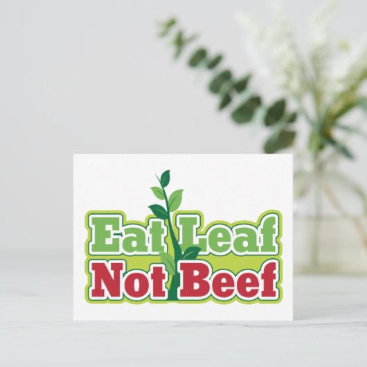 Essen Leaf Not Beef Postkarte (Stehend Vorderseite)