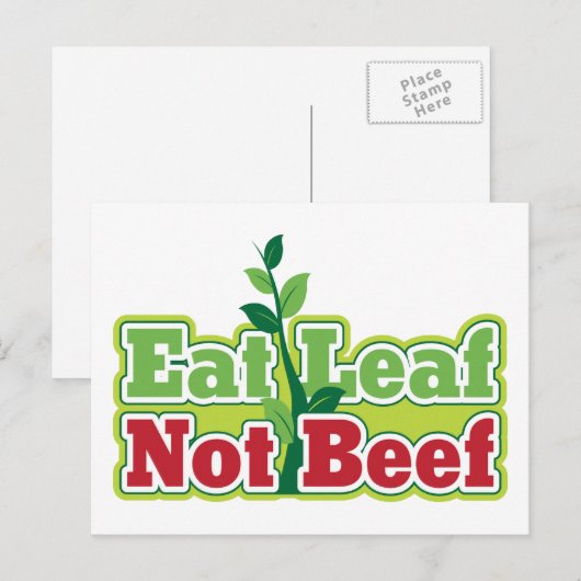 Essen Leaf Not Beef Postkarte (Vorne/Hinten)