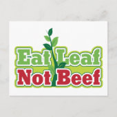 Essen Leaf Not Beef Postkarte (Vorderseite)