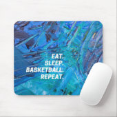 Essen. Lebe Basketball. Wiederhole. Mousepad (Mit Mouse)