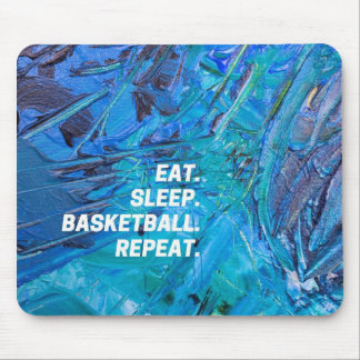 Essen. Lebe Basketball. Wiederhole. Mousepad