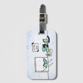 Essen, lesen, Buch wiederholen Gepäckanhänger (Vorderseite Vertikal)