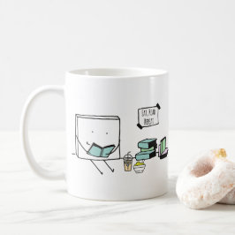 Essen, lesen, Buch wiederholen Kaffeetasse