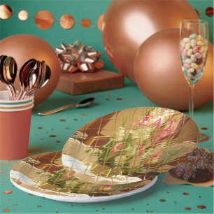 Essen Liebe spielen Saisonale Blume Papier Teller