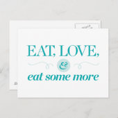 Essen, Liebe und essen Sie noch etwas mehr Postkarte (Vorne/Hinten)