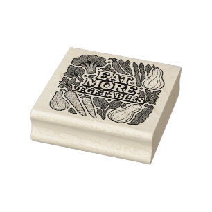 Essen mehr Gemüse Gärtner Kunst Gummistempel