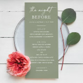 Essen mit grüner Probe. Nacht vor Vorlage