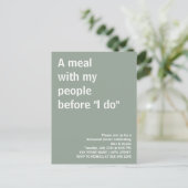 Essen mit meinen Leuten vor dem Probe Spaß Postkarte (Stehend Vorderseite)