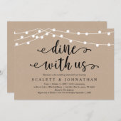 Essen mit uns, Rustic Kraft Probe Dinner Einladung (Vorne/Hinten)