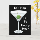 Essen Nickerchen gehen zu Happy Hour Martini Happy Karte (Gelbe Blume)