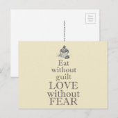 Essen ohne Schuld, Liebe ohne Angst - Postkarte (Vorne/Hinten)