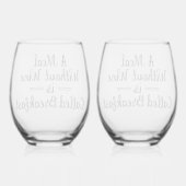 Essen ohne Wein heißt "Frühstück" Weinglas Ohne Stiel (Rückseite)