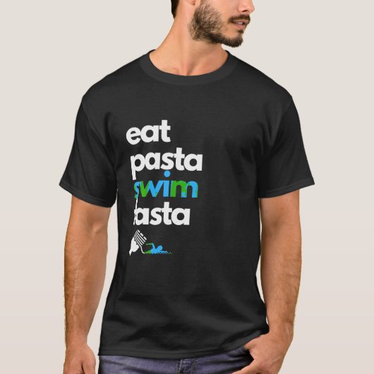 Essen Pasta Swim Fasta Fasta Funny Swimming Shirt (Vorderseite)
