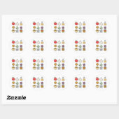 Essen, Pflanze & Wohlstand - Vector Icon Pack. Runder Aufkleber (Blatt)