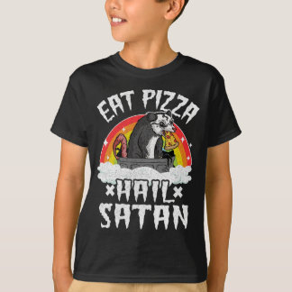 Essen Pizza Hail Satan Opossum Rainbow Kids Funny  T-Shirt