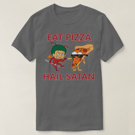 Essen Pizza Hail Satan T-Shirt (Design vorne)