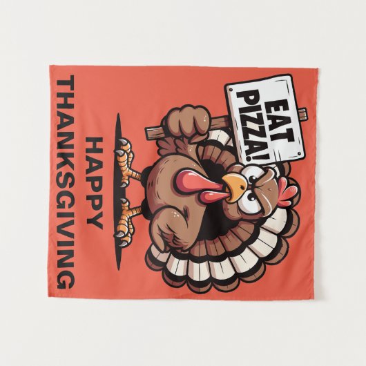 Essen Pizza Turkey Tapestry Wandteppich (Vorderseite (Horizontal))