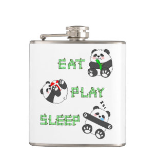 Essen Play schlafen Niedlich Baby Panda Komfortabl Flachmann