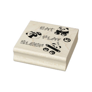 Essen Play schlafen Niedlich Baby Panda Komfortabl Gummistempel