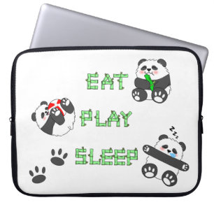Essen Play schlafen Niedlich Baby Panda Komfortabl Laptopschutzhülle