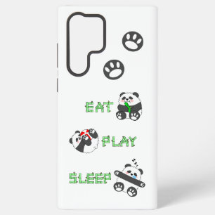 Essen Play schlafen Niedlich Baby Panda Komfortabl Samsung Galaxy Hülle