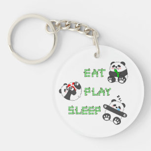 Essen Play schlafen Niedlich Baby Panda Komfortabl Schlüsselanhänger